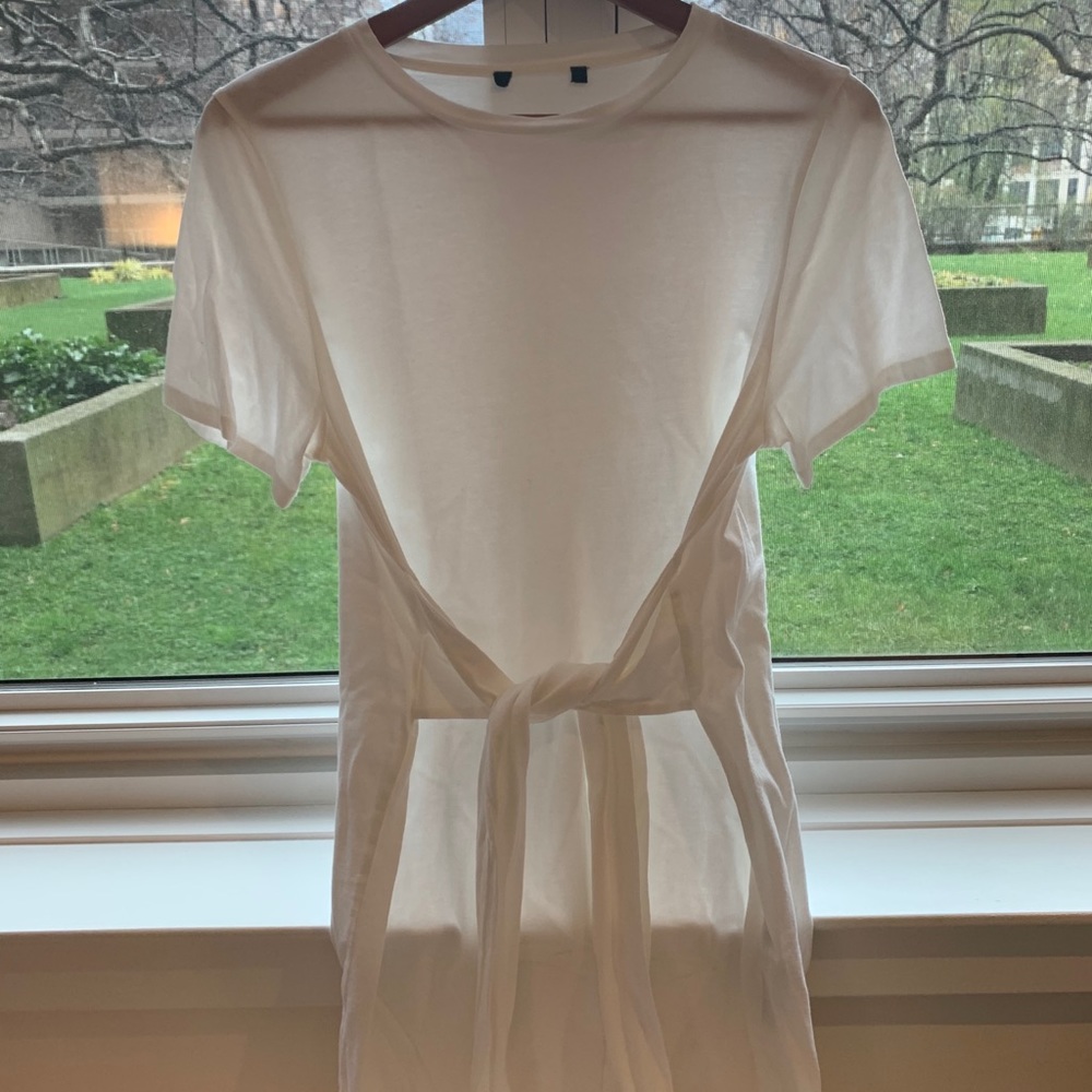 WHITE FRONT TIE DRESS FROM FOREVER21